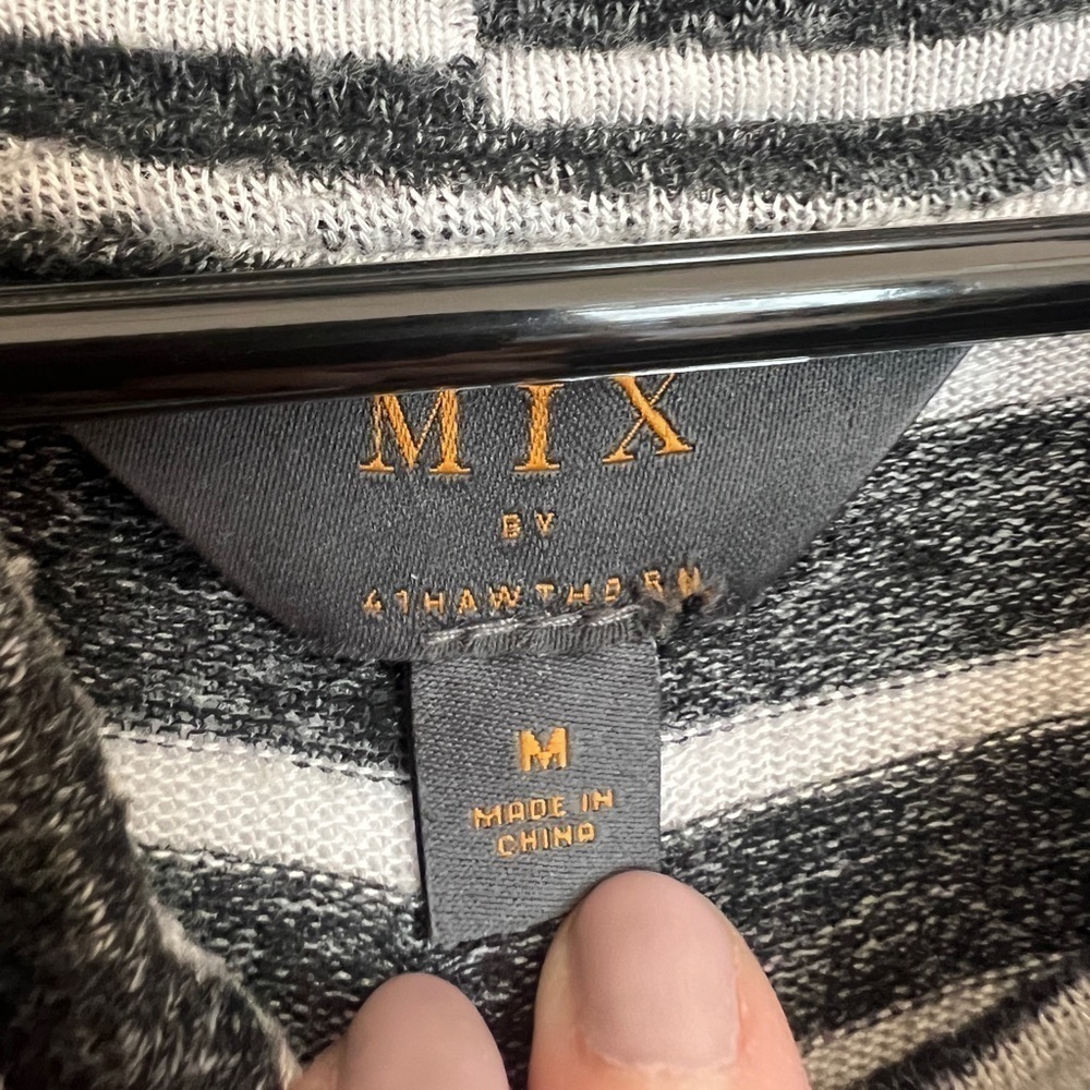 2 for $10 | Stitch Fix Tarlio Brushed Cowl Neck Knit Striped Top Medium - Picture 7 of 8